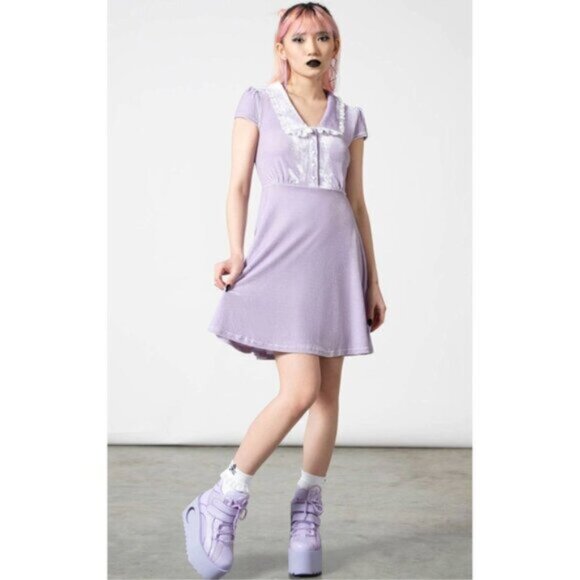 Killstar Dresses & Skirts - KILLSTAR Every Mourning pastel goth mini dress [PASTEL LILAC]